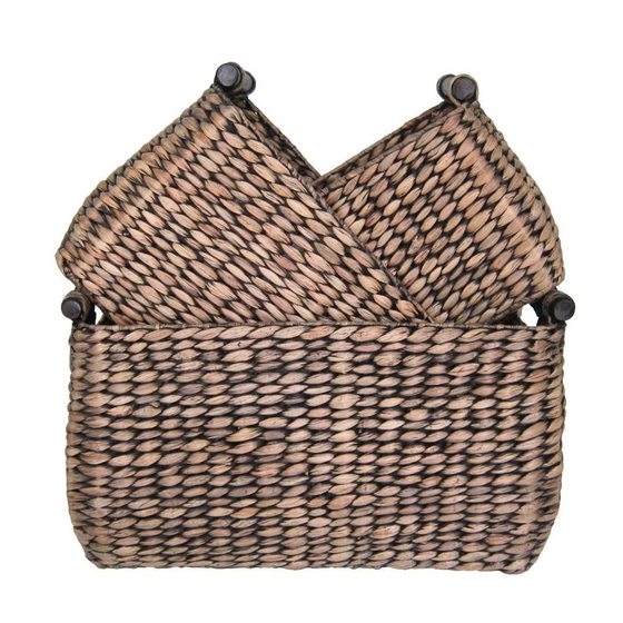 Handwoven water hyacinth and seagrass basket set from Vietnam - HMD Hycraft wholesale collection