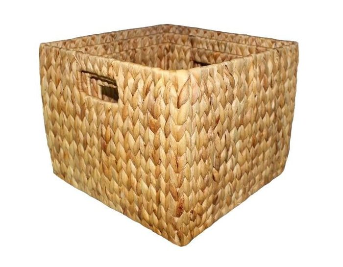 Water hyacinth weave material close-up - handwoven basket fibre from Vietnam's Mekong Delta